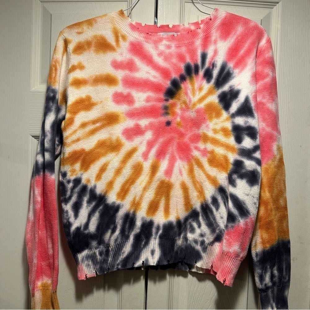 Fate Tie Dye Distressed Crewneck Sweater women S